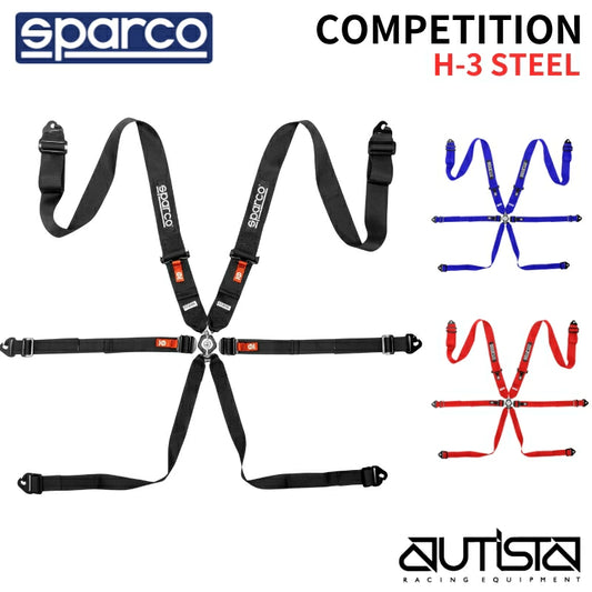 <2026NEW>スパルコ レーシングハーネス 四輪用 6点式 COMPETITION H-3 STEEL コンペティションH-3スチール