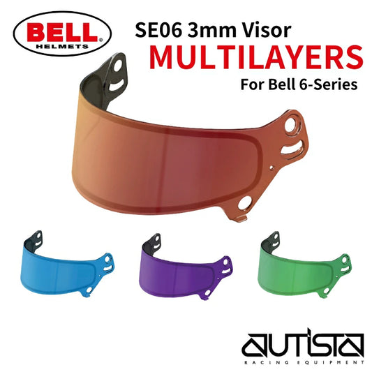 BELL RACING HELMET | SE06 3mm Visor(MULTILAYERS) For Bell 6-Series Helmet - For Bell 6-Series Helmet – HP6 / GT6