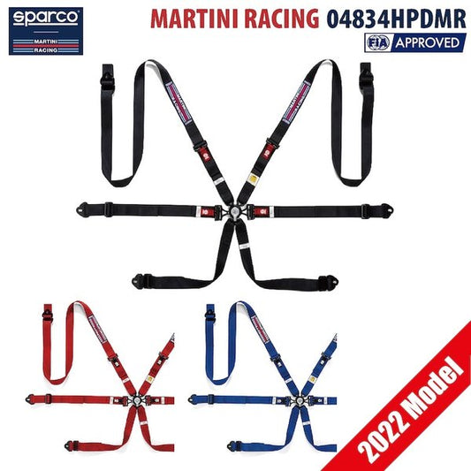 マルティニレーシング ハーネス 04834HPDMR FIA公認 2022年モデル スパルコ SPARCO MARTINI RACING HARNESSES シートベルト 6点式
