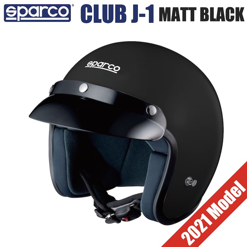 ヘルメット スパルコ CLUB J-1 マットブラック 4輪 ラリー