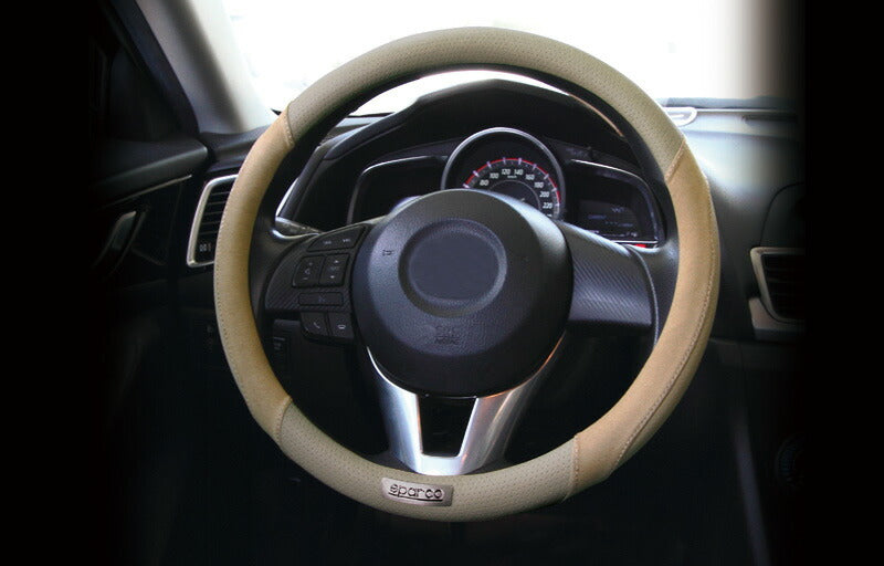 スパルココルサ ステアリングカバー M ベージュ スエード SPC1112BE_J