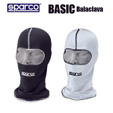 フェイスマスク ブラック ホワイト 4輪レース 黒 白 Sparco スパルコ BASIC BALACLAVA カート 走行会 吸汗 抗菌 スポーツ