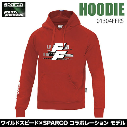 スパルコ × ワイルドスピード HOODIE レッド パーカー 長袖