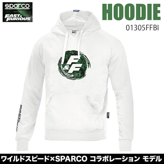 スパルコ × ワイルドスピード HOODIE ホワイト パーカー 長袖