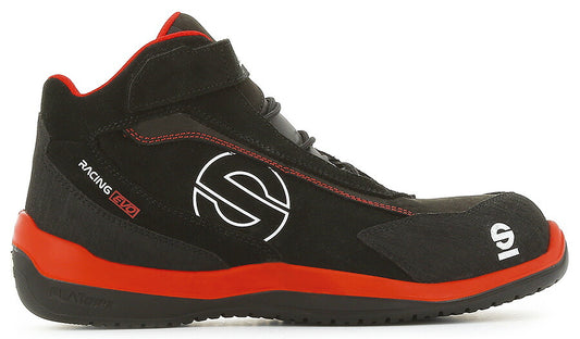 スパルコ TEAM WORK RACING EVO S3 レッド ブラック メカニックシューズ 安全靴 チームワーク レーシングエボ 整備 撥水 おしゃれ