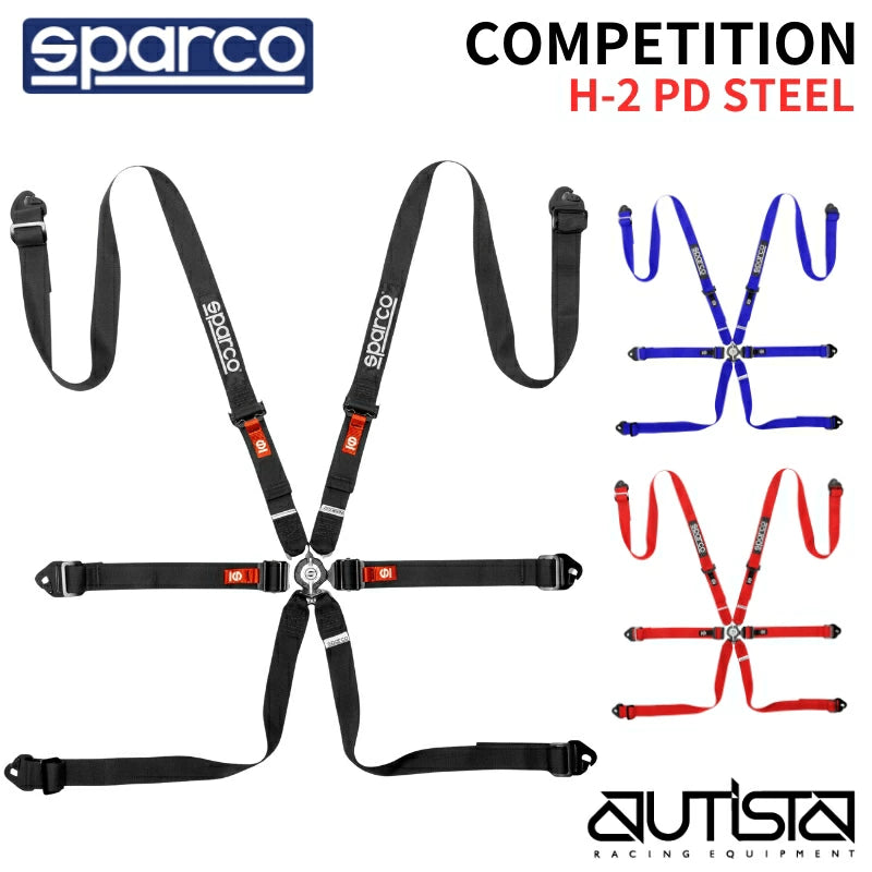 <2026NEW>スパルコ レーシングハーネス  6点式 COMPETITION H-2 PD STEEL コンペティションH-2プルダウンスチール