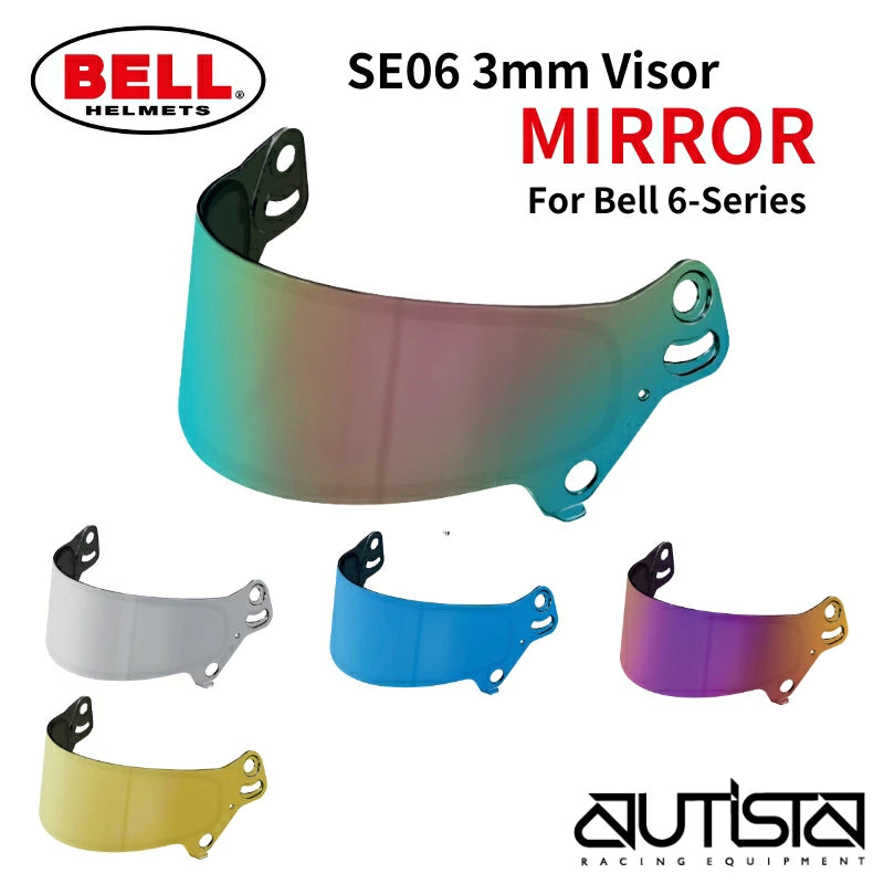 BELL RACING HELMET | SE06 3mm Visor（MIRROR）For Bell 6-Series Helmet – HP6 / GT6