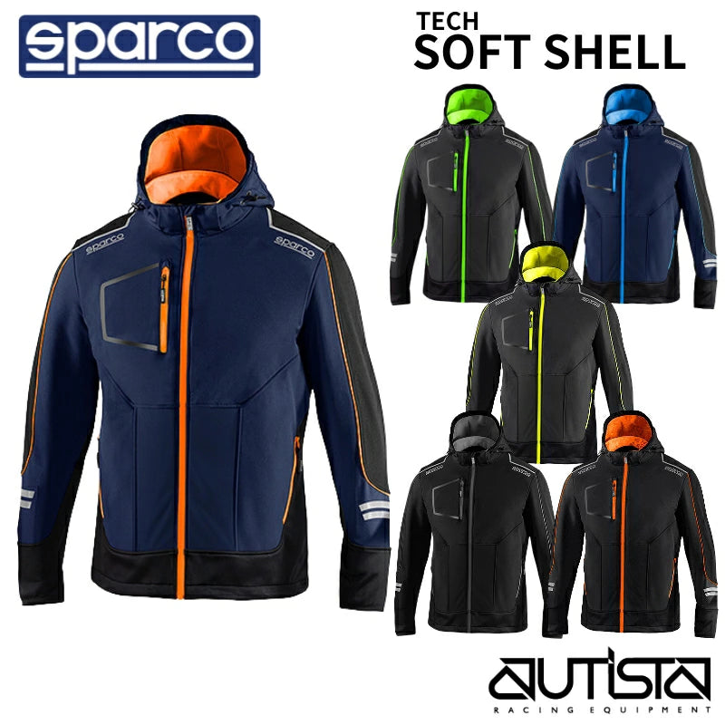 【2025年NEWカラー追加】Sparco ジャケット TECH SOTF SHELL スパルコ テック ソフトシェル チームウェア メカニックウェア
