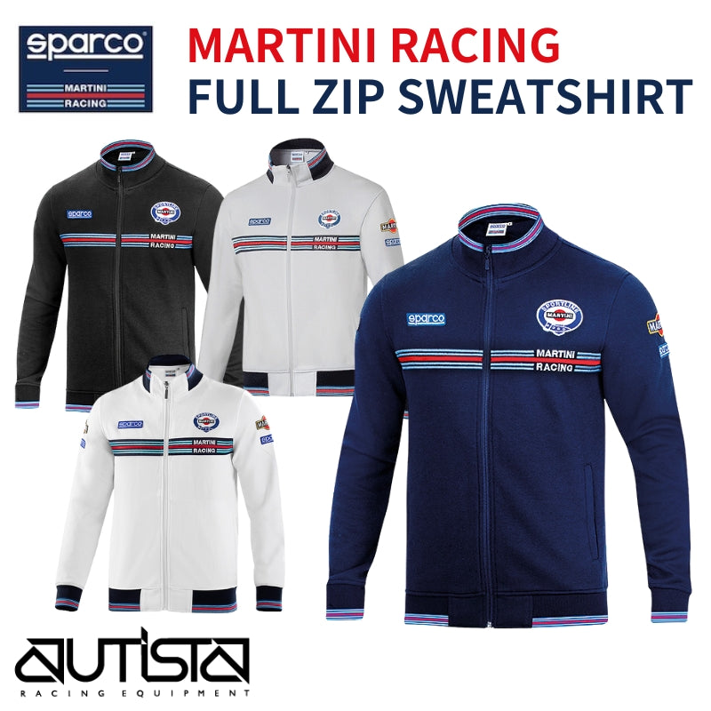 Sparco MARTINI RACING FULL ZIP SWEATSHIRT スパルコ マルティニ レーシング フルジップ スウェット 長袖　 レーシングウェア