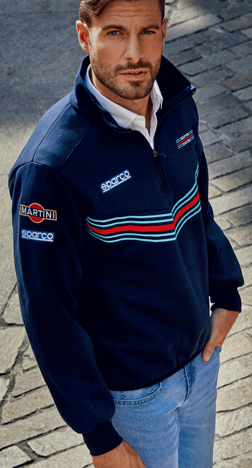 Sparco MARTINI RACING HALF ZIP SWEATSHIRT スパルコ マルティニ レーシング ハーフジップスウェットシャツ 2024年NEWモデル