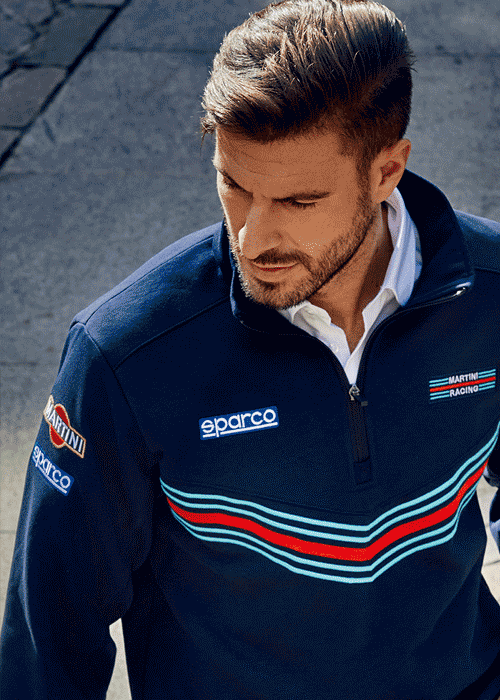 Sparco MARTINI RACING HALF ZIP SWEATSHIRT スパルコ マルティニ レーシング ハーフジップスウェットシャツ 2024年NEWモデル