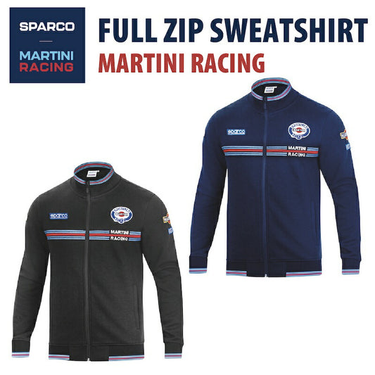 Sparco MARTINI RACING FULL ZIP SWEATSHIRT スパルコ マルティニ レーシング フルジップ スウェット 長袖　 レーシングウェア