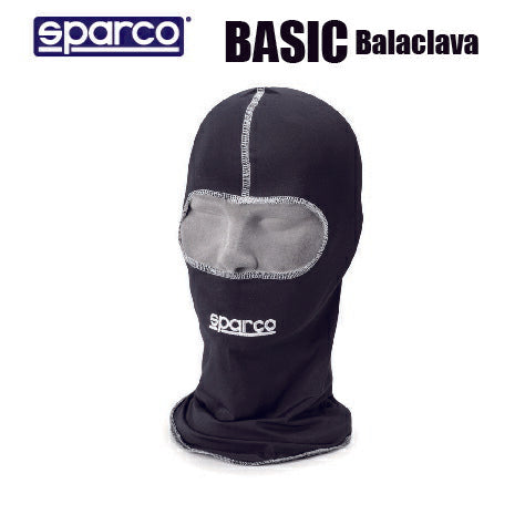 フェイスマスク ブラック ホワイト 4輪レース 黒 白 Sparco スパルコ BASIC BALACLAVA カート 走行会 吸汗 抗菌 スポーツ