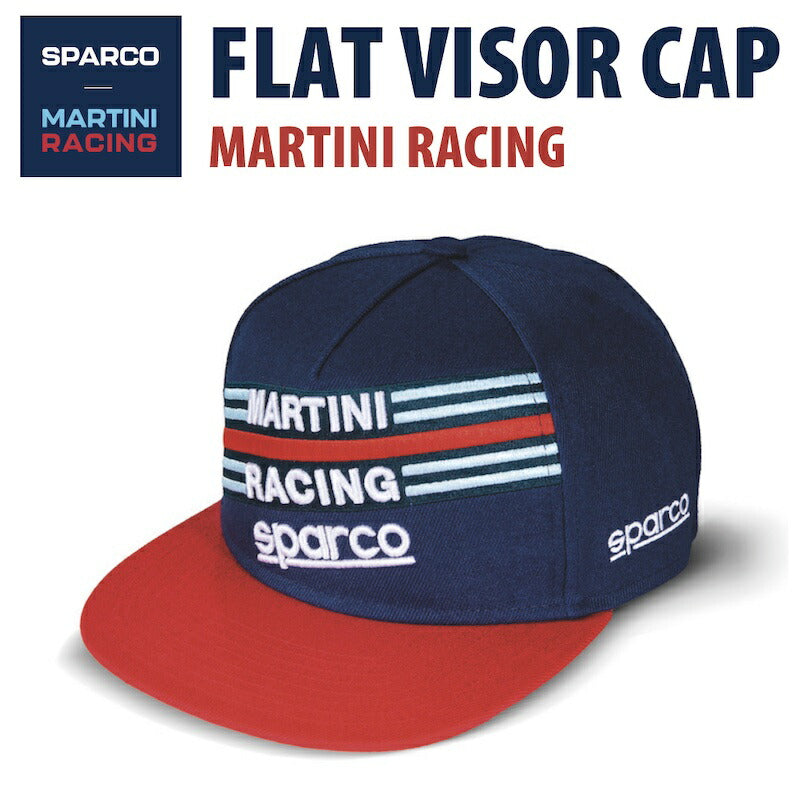 Sparco MARTINI RACING FLAT VISOR CAP スパルコ マルティニ レーシング フラット バイザー キャップ 帽子　 レーシングウェア