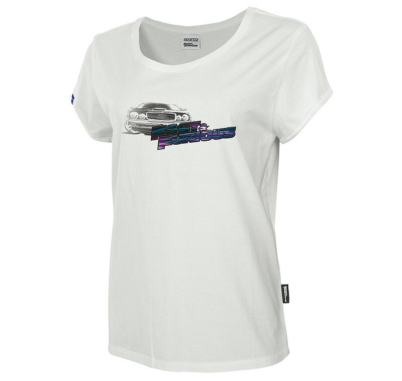 スパルコ × ワイルドスピード T-SHIRT 01309FFBI ホワイト レディース Tシャツ 半袖
