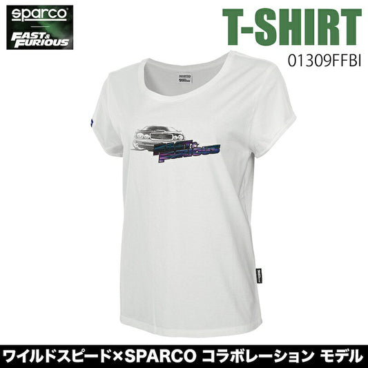 スパルコ × ワイルドスピード T-SHIRT 01309FFBI ホワイト レディース Tシャツ 半袖