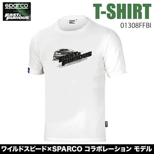 スパルコ × ワイルドスピード T-SHIRT 01308FFBI ホワイト Tシャツ 半袖
